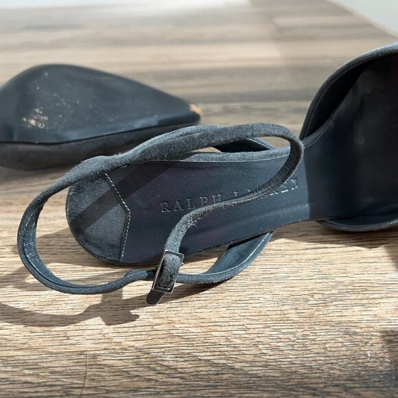 Ralph Lauren Suede Slingback with Ankle Straps - Picture 4 of 7